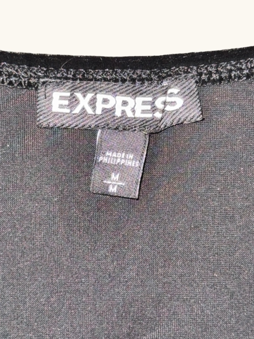 EXPRESS Black Velvet Deep V Long-Sleeve Double Snap Bodysuit, M - Picture 5 of 7